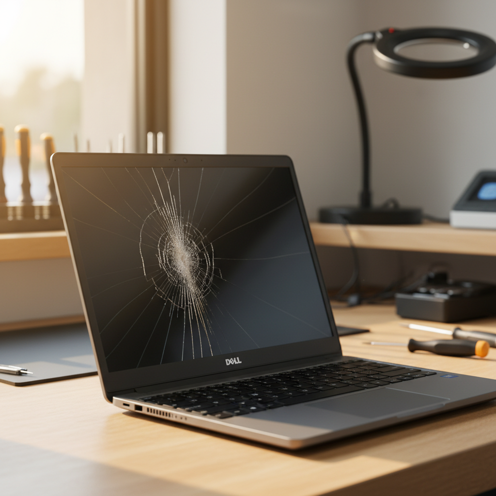 Cracked Dell laptop screen repair in Bolwarra Heights — Newcastle NSW 2320