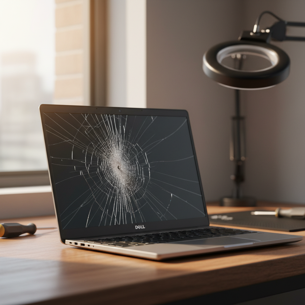 Cracked Dell laptop screen repair in Bonnells Bay — Newcastle NSW 2264