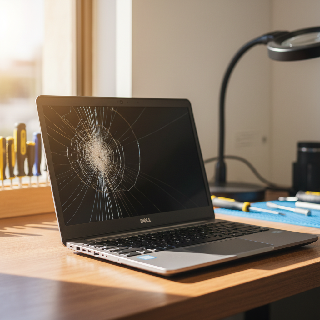 Cracked Dell laptop screen repair in Boolaroo — Newcastle NSW 2284