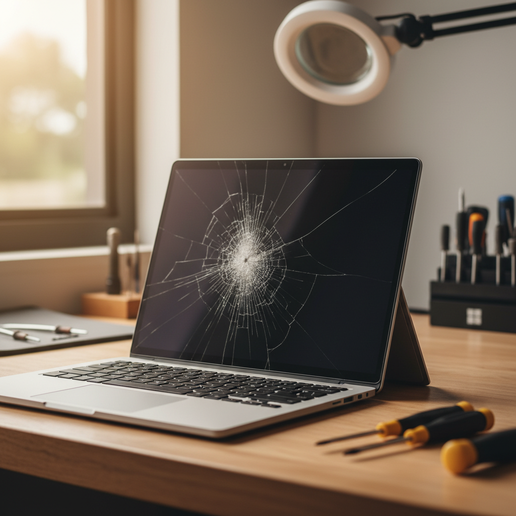 Cracked Microsoft Surface laptop screen repair in Booragul — Newcastle NSW 2284