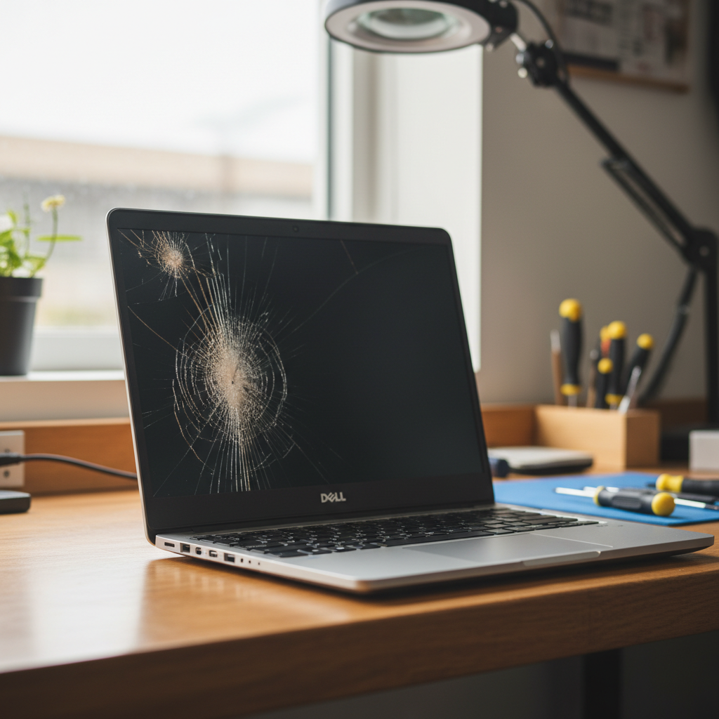 Cracked Dell laptop screen repair in Bowden — Adelaide SA 5007