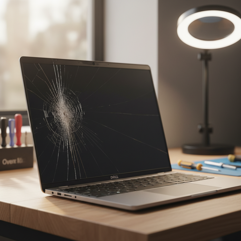 Cracked Dell laptop screen repair in Brightwaters — Newcastle NSW 2264