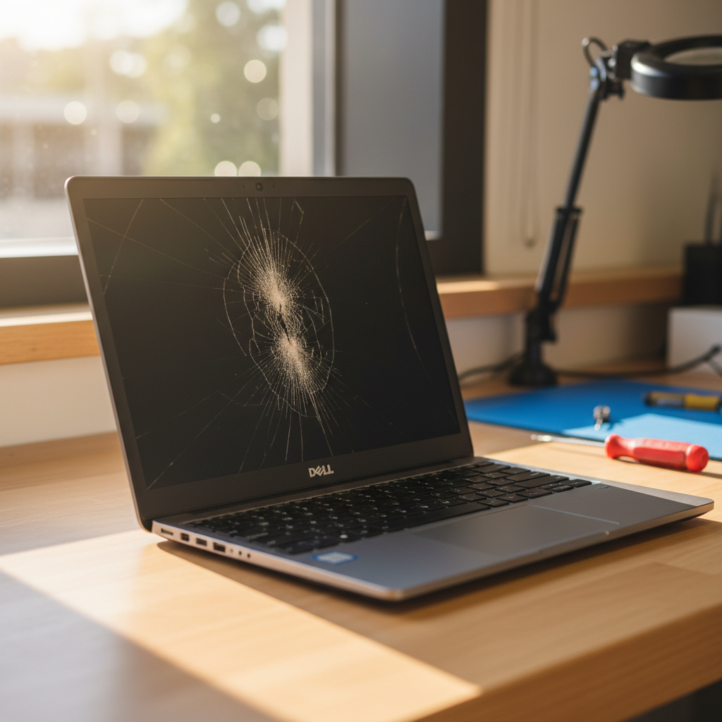Cracked Dell laptop screen repair in Broadmeadow — Newcastle NSW 2292