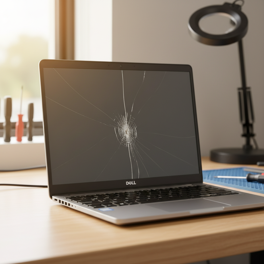 Cracked Dell laptop screen repair in Brooklyn Park — Adelaide SA 5032