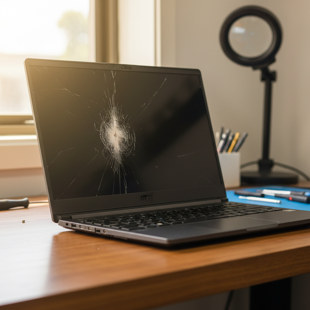 Cracked MSI laptop screen repair in Buckland Park — Adelaide SA 5120