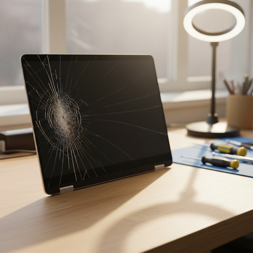 Cracked Dell laptop screen repair in Budgewoi Peninsula — Newcastle NSW 2262
