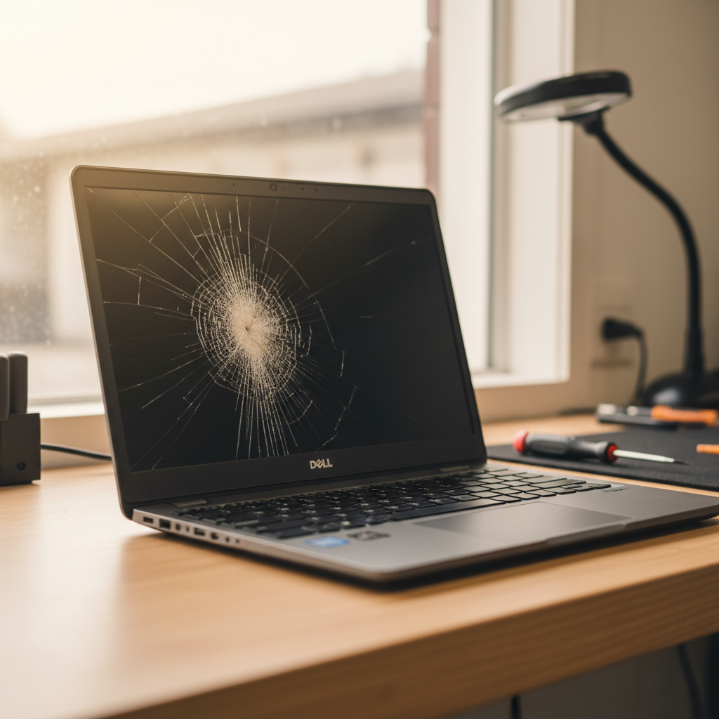 Cracked Dell laptop screen repair in Bundabah — Newcastle NSW 2324