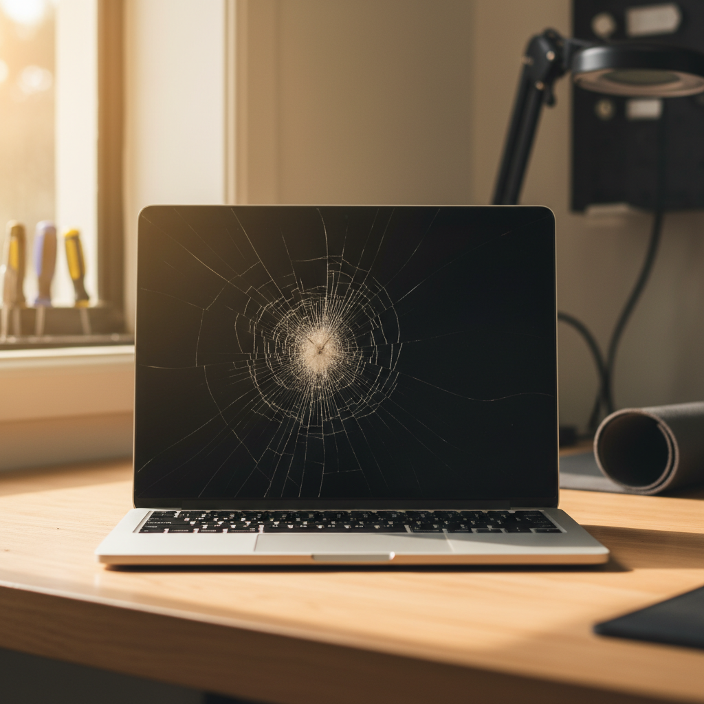 Cracked MacBook Air laptop screen repair in Burnside — Melbourne SA 5066