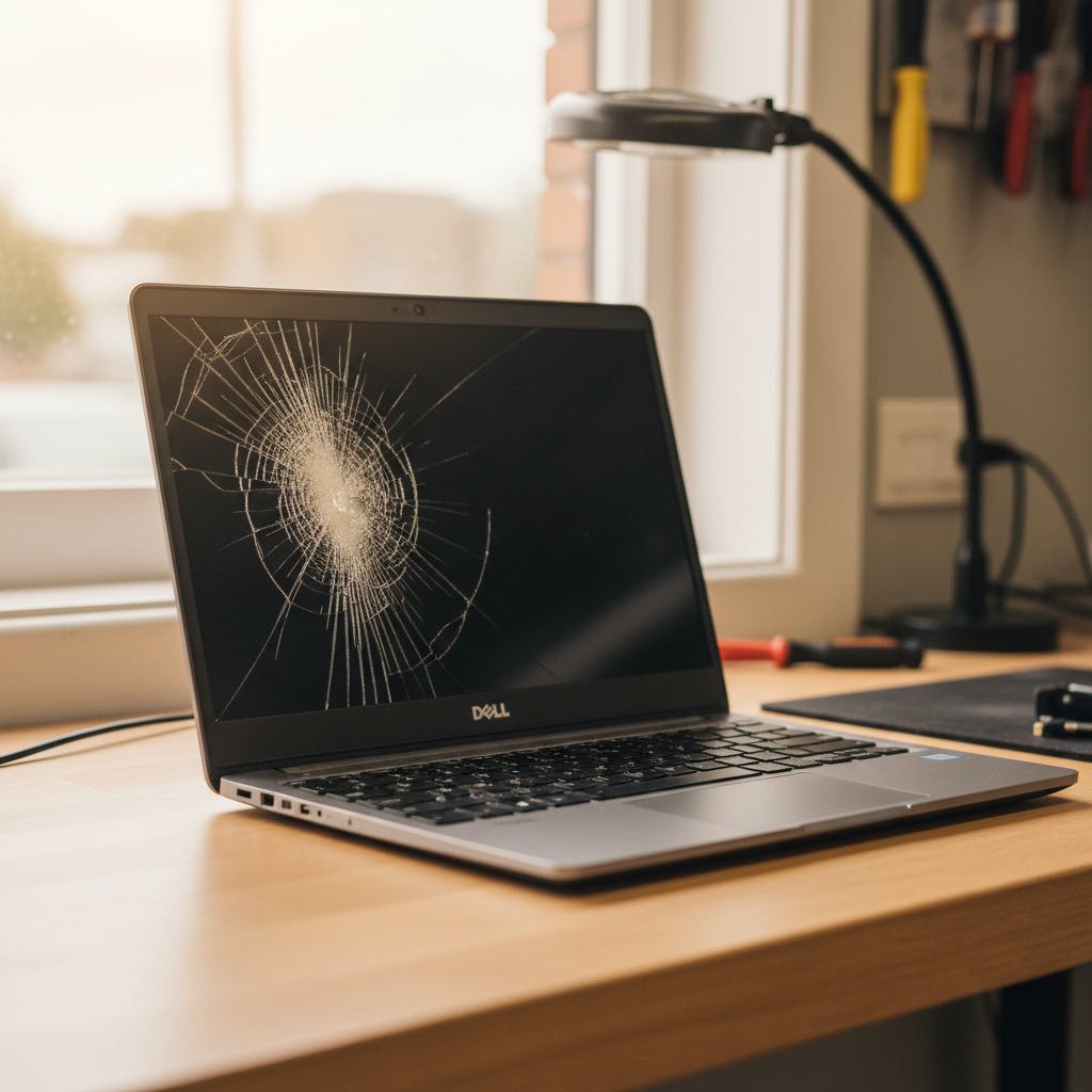 Cracked Dell laptop screen repair in Campbelltown — Sydney SA 5074