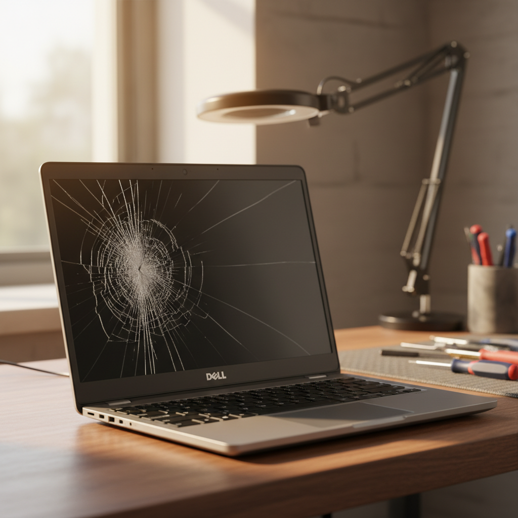 Cracked Dell laptop screen repair in Canton Beach — Newcastle NSW 2263
