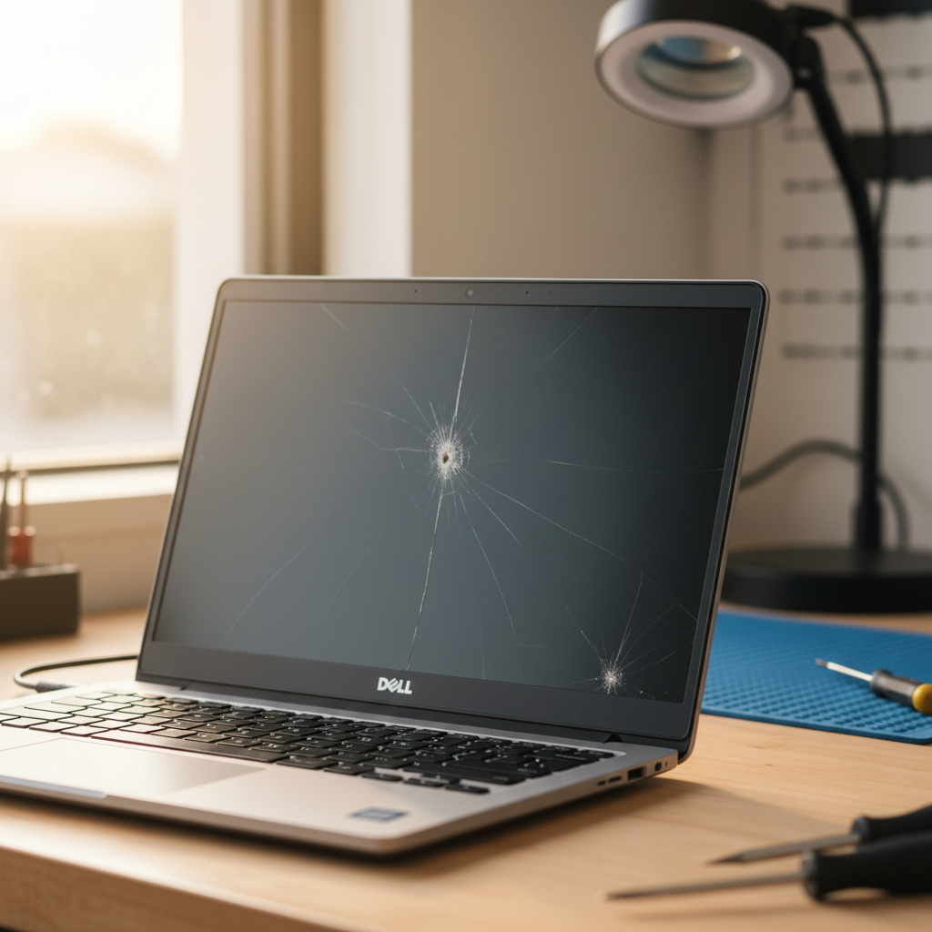Cracked Dell laptop screen repair in Carey Bay — Newcastle NSW 2283
