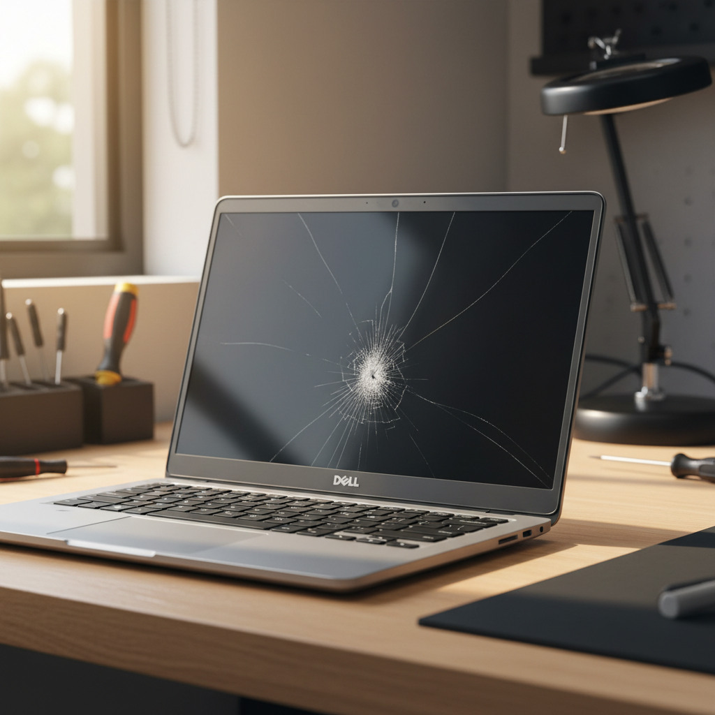 Cracked Dell laptop screen repair in Carrington — Newcastle NSW 2294