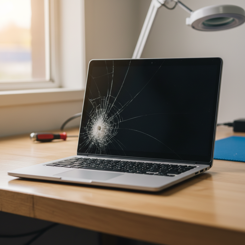 Cracked Dell laptop screen repair in Carrington — Newcastle NSW 2324