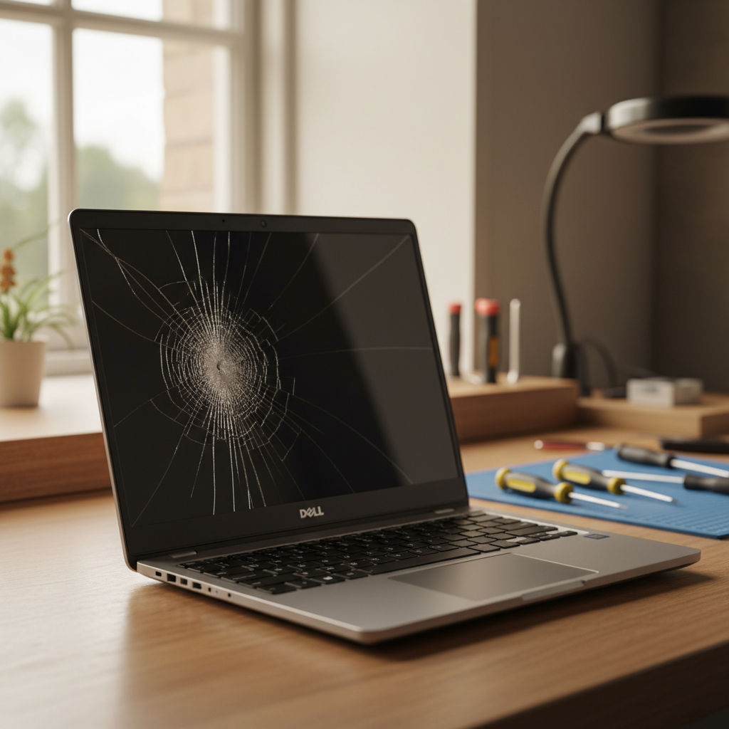 Cracked Dell laptop screen repair in Castambul — Adelaide SA 5076