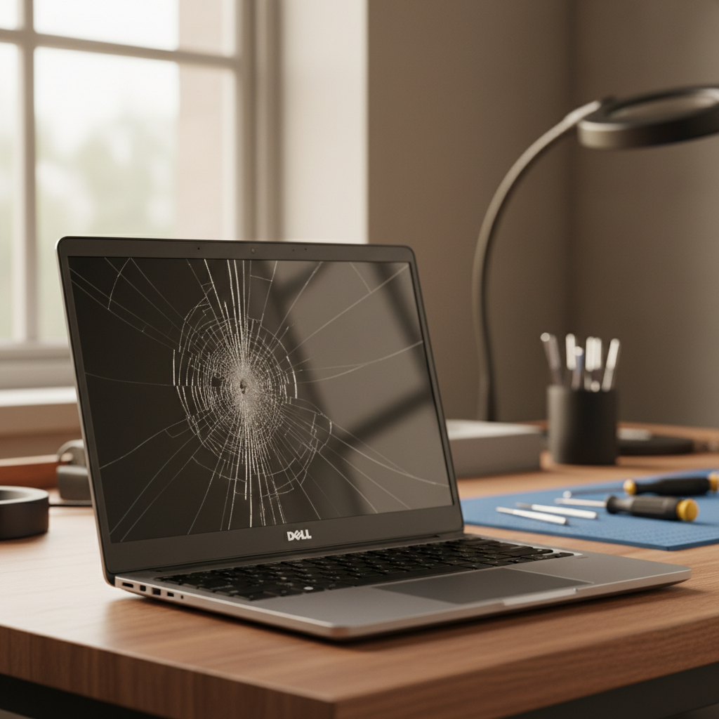 Cracked Dell laptop screen repair in Cavan — Adelaide SA 5094