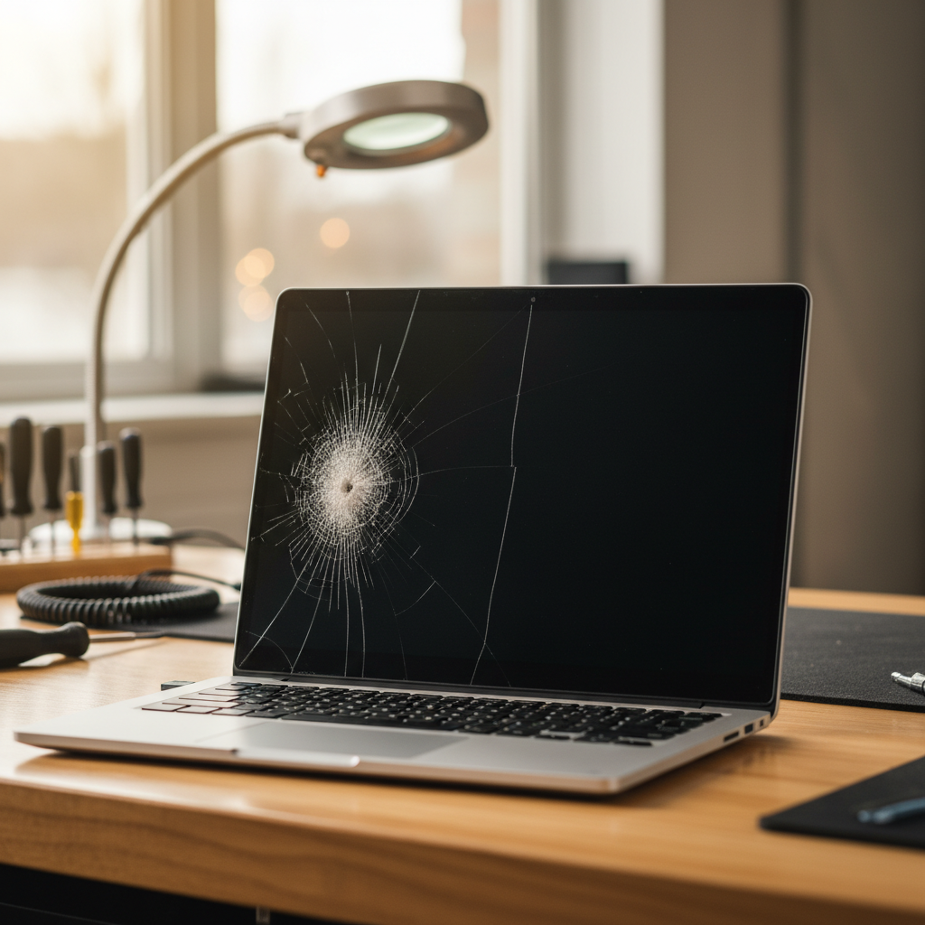 Cracked Dell laptop screen repair in Caves Beach — Newcastle NSW 2281