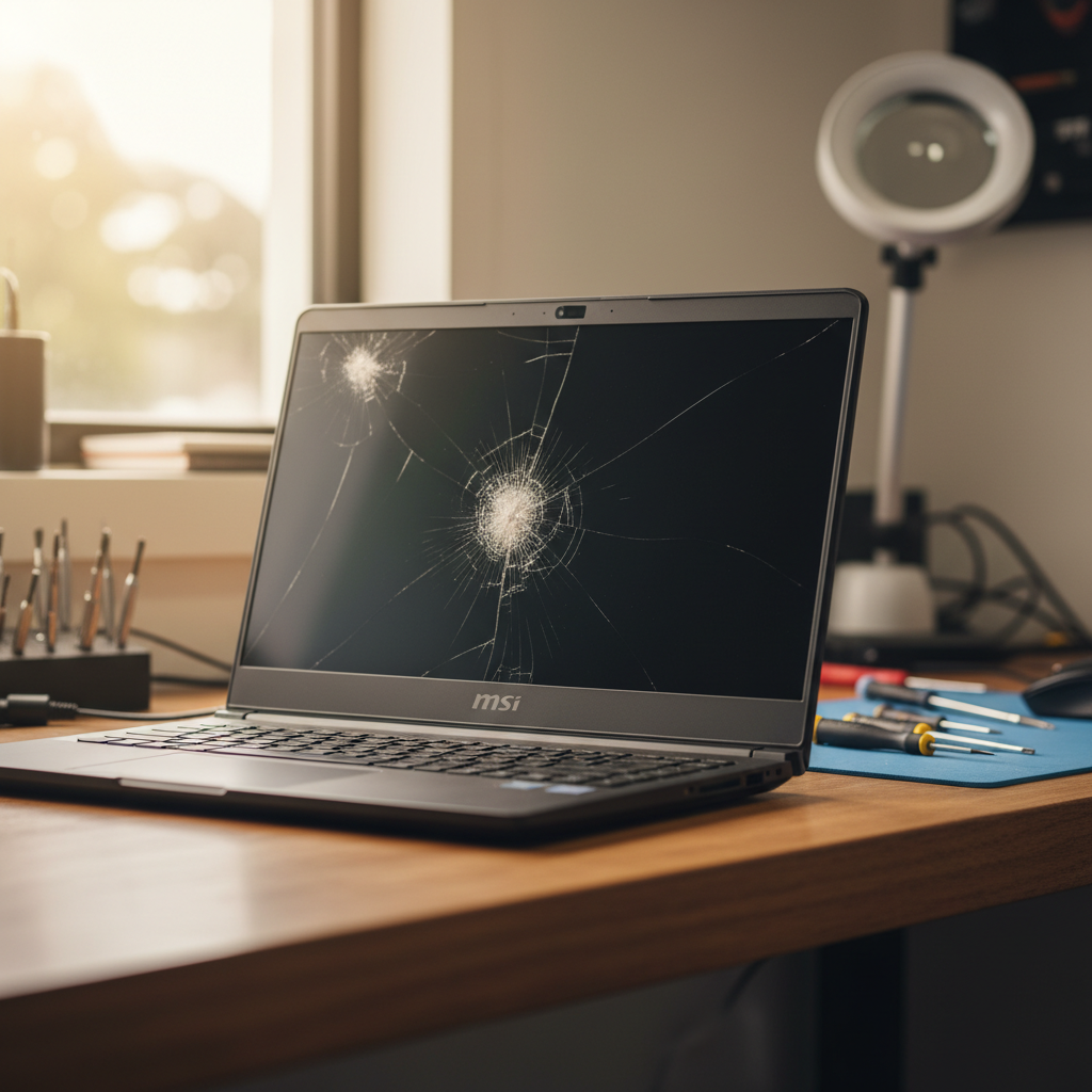 Cracked MSI laptop screen repair in Cessnock — Newcastle NSW 2325