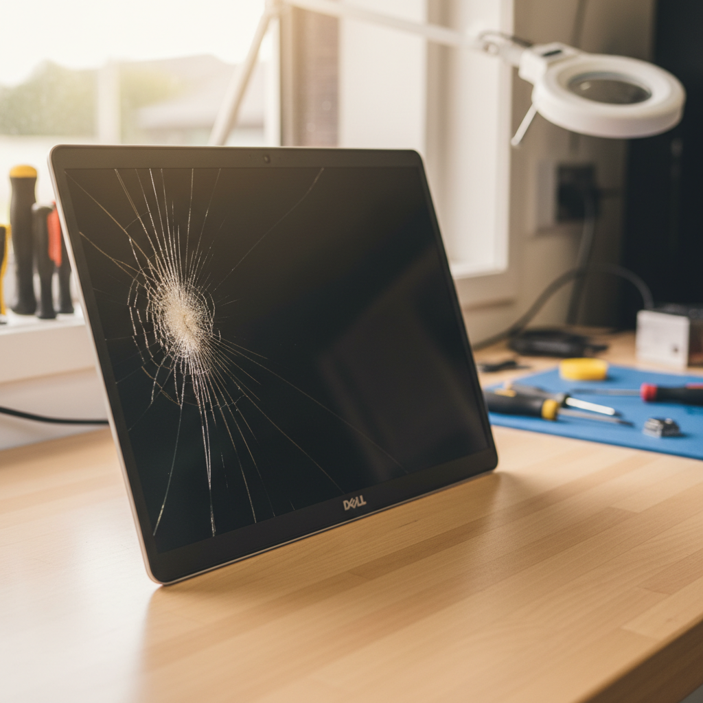 Cracked Dell laptop screen repair in Chandlers Hill — Adelaide SA 5159