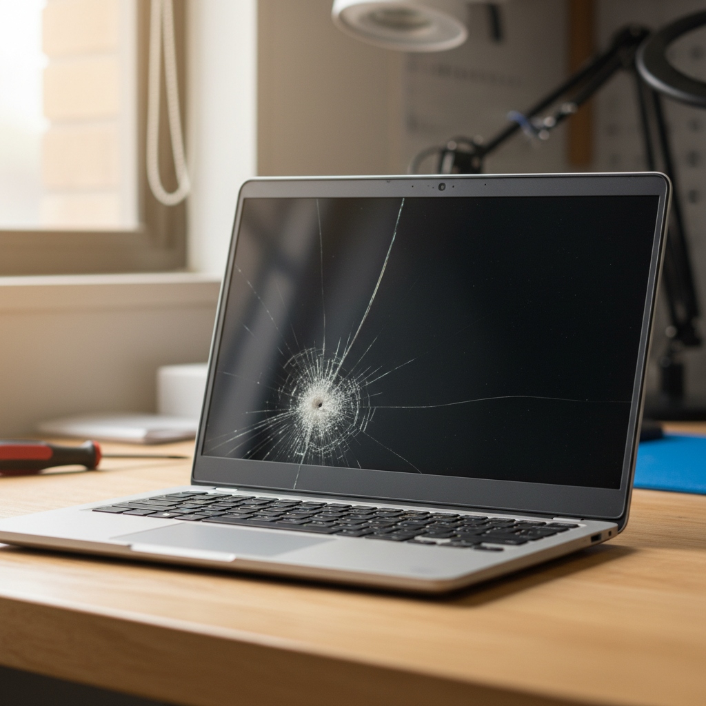 Cracked Dell laptop screen repair in Charmhaven — Newcastle NSW 2263