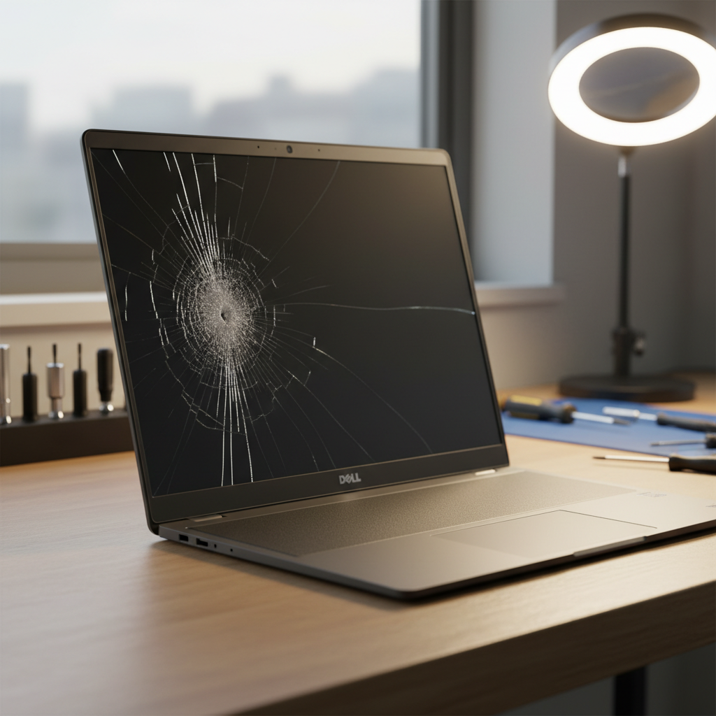 Cracked Dell laptop screen repair in Cherry Gardens — Adelaide SA 5157