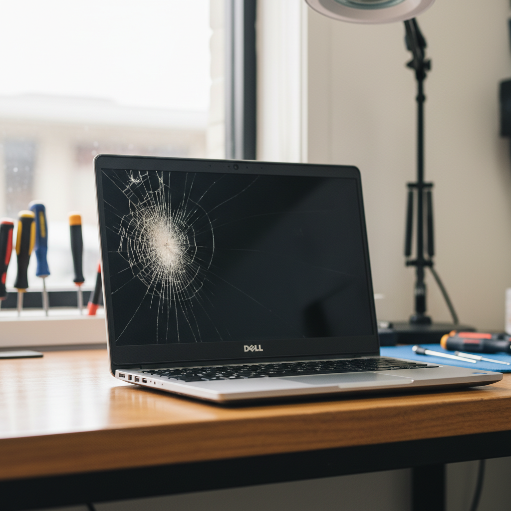 Cracked Dell laptop screen repair in Chigwell — Hobart TAS 7011