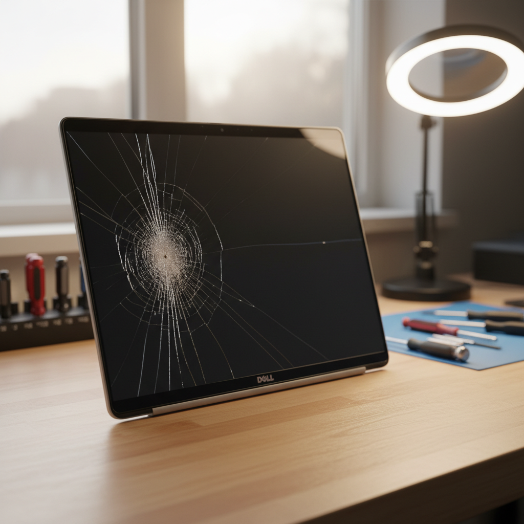 Cracked Dell laptop screen repair in Christies Beach North — Adelaide SA 5165