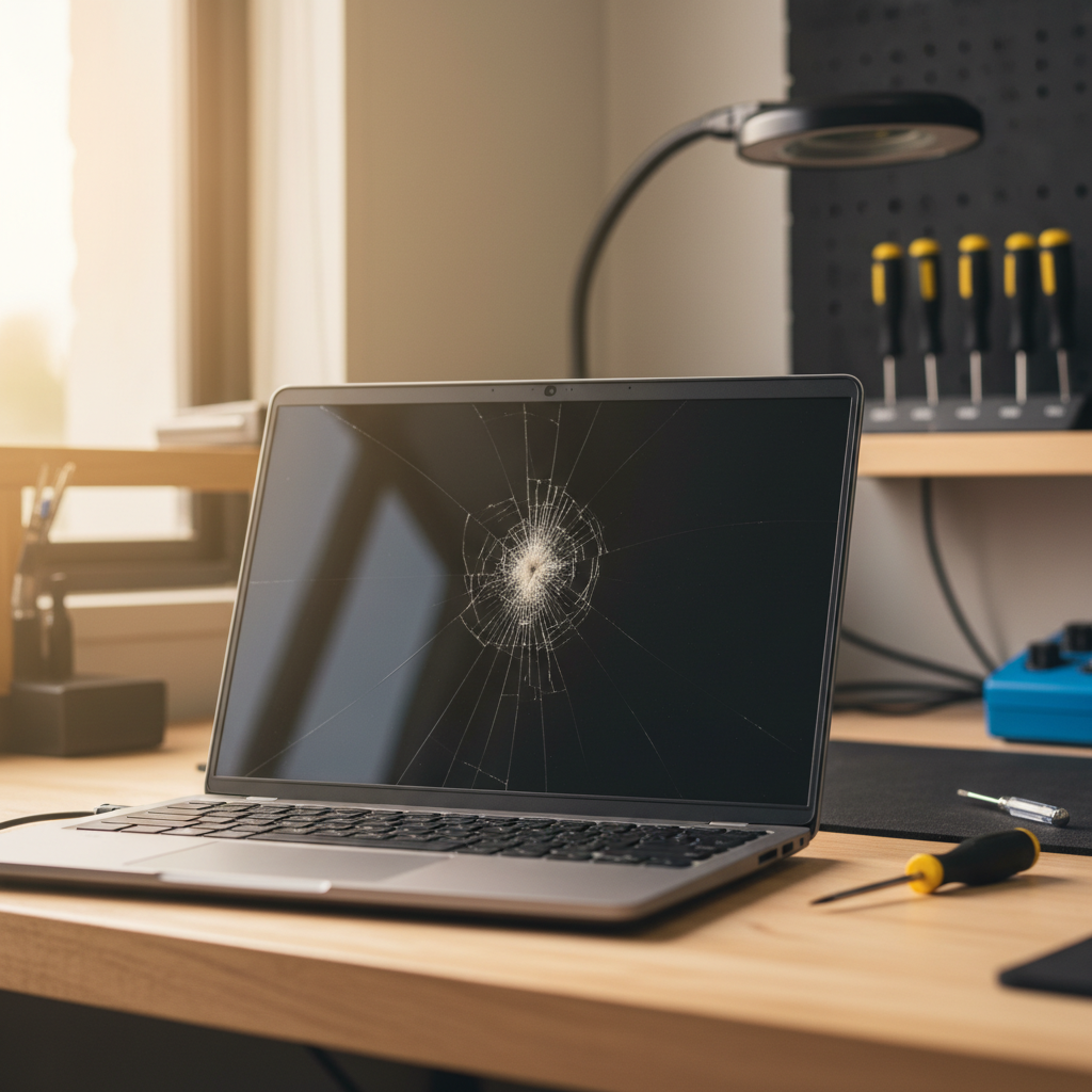 Cracked Dell laptop screen repair in Clapham — Adelaide SA 5062