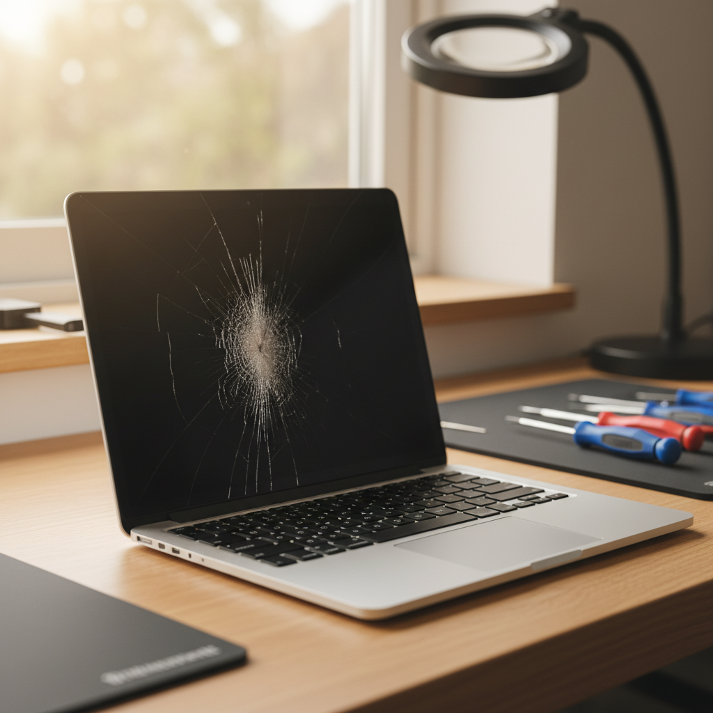 Cracked MacBook Air laptop screen repair in Claremont — Perth TAS 7011
