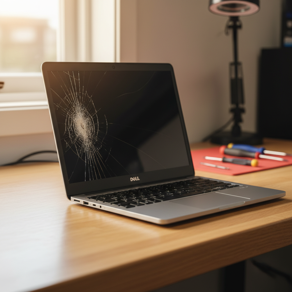 Cracked Dell laptop screen repair in Clarence Town — Newcastle NSW 2321