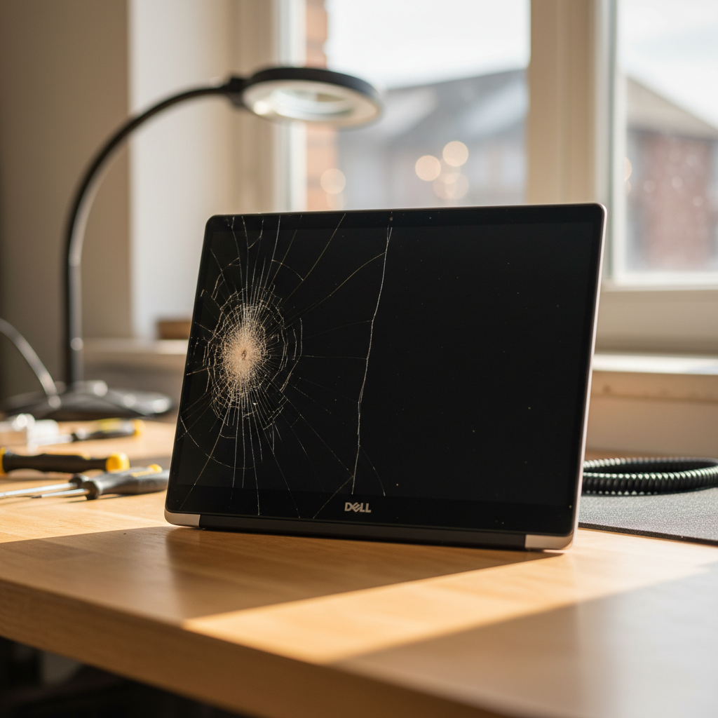Cracked Dell laptop screen repair in Cliftleigh — Newcastle NSW 2321