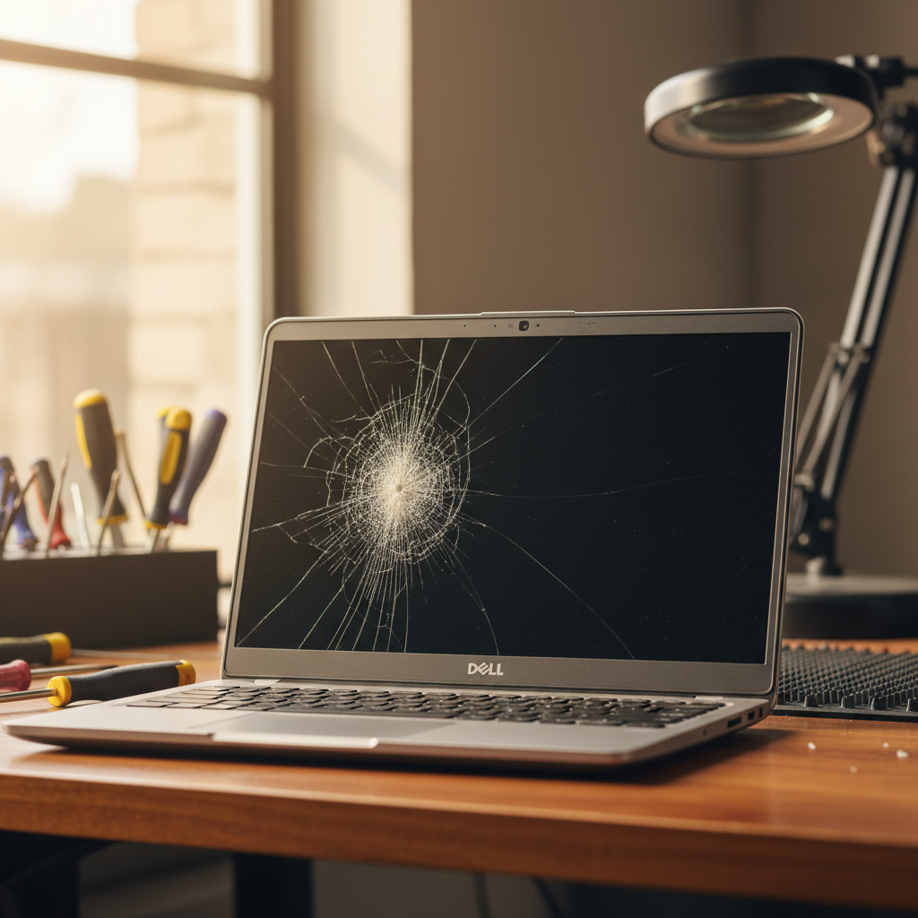 Cracked Dell laptop screen repair in Clovelly Park — Adelaide SA 5042
