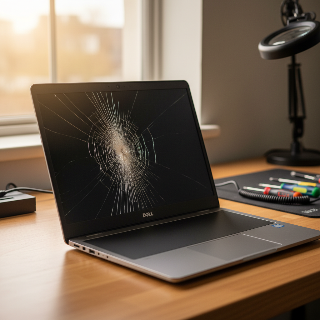 Cracked Dell laptop screen repair in Colongra — Newcastle NSW 2262