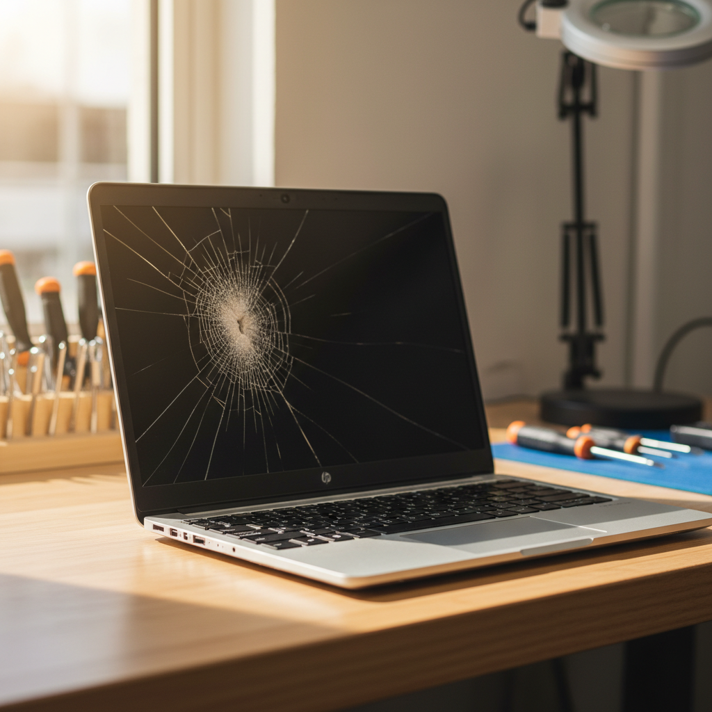 Cracked HP laptop screen repair in Cooks Hill — Newcastle NSW 2300