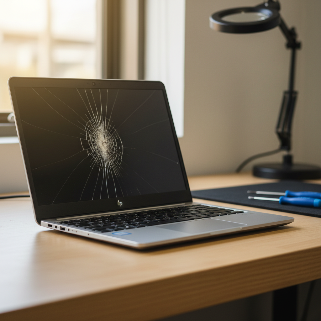 Cracked HP laptop screen repair in Coonawarra — Darwin NT 0820