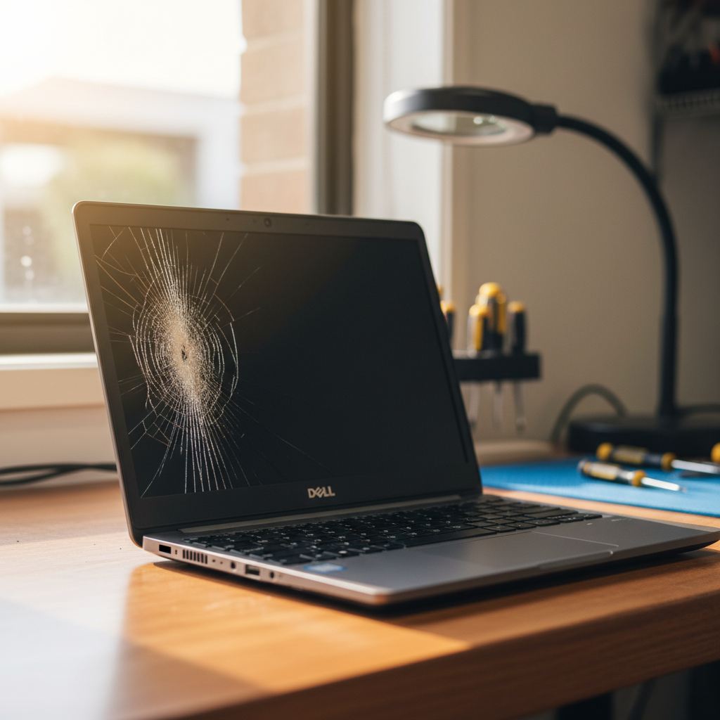Cracked Dell laptop screen repair in Cowandilla — Adelaide SA 5033