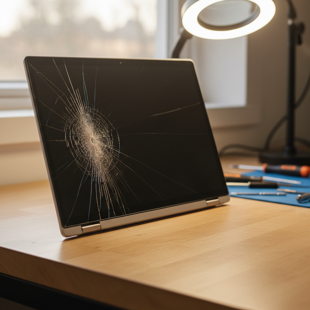 Cracked Dell laptop screen repair in Croydon Park — Adelaide SA 5008