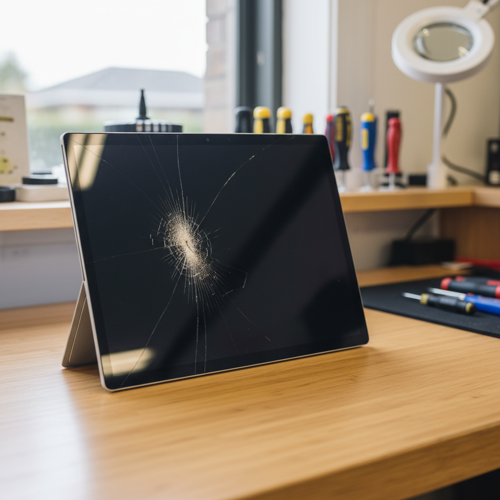 Cracked Microsoft Surface laptop screen repair in Croydon Park South — Adelaide SA 5008