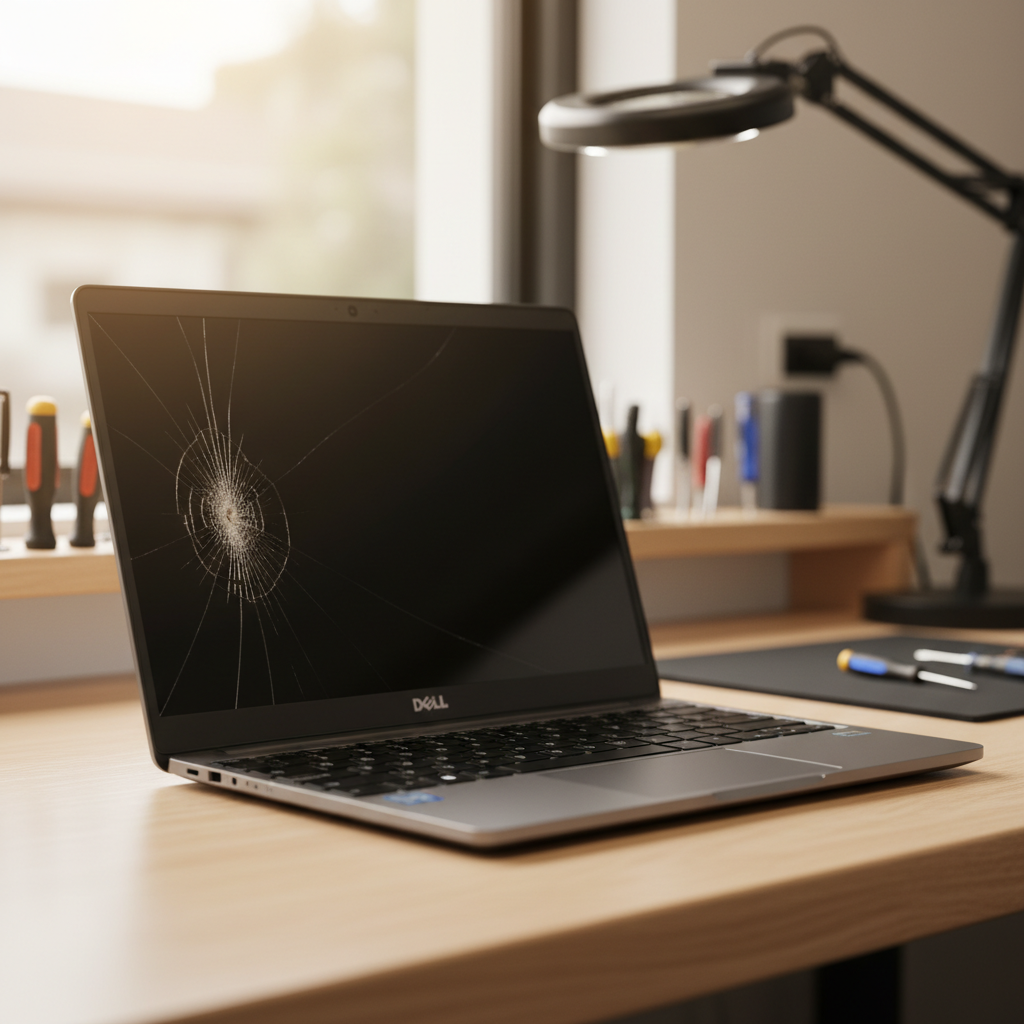 Cracked Dell laptop screen repair in Dalwood — Newcastle NSW 2477