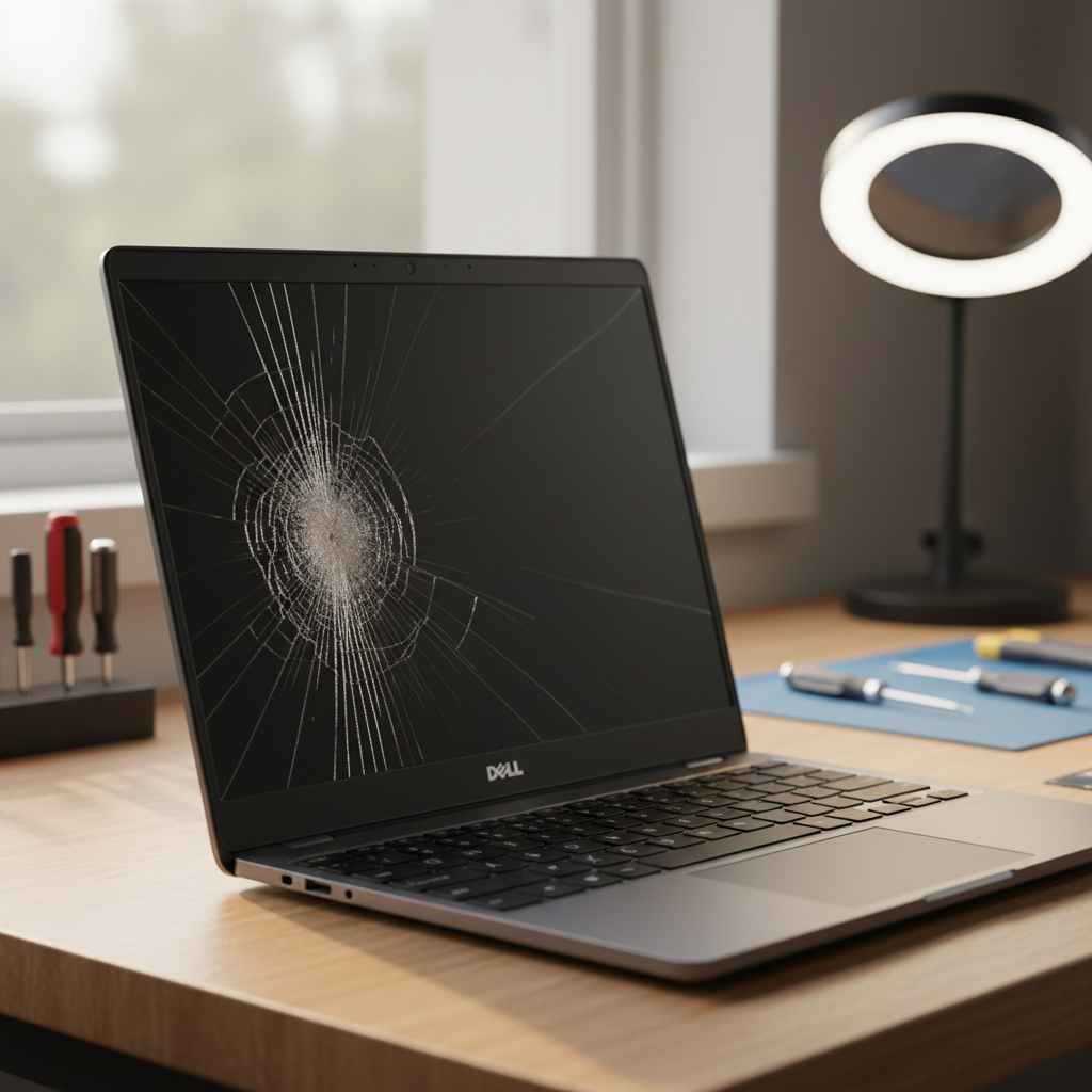 Cracked Dell laptop screen repair in Darwin City — NT 0800