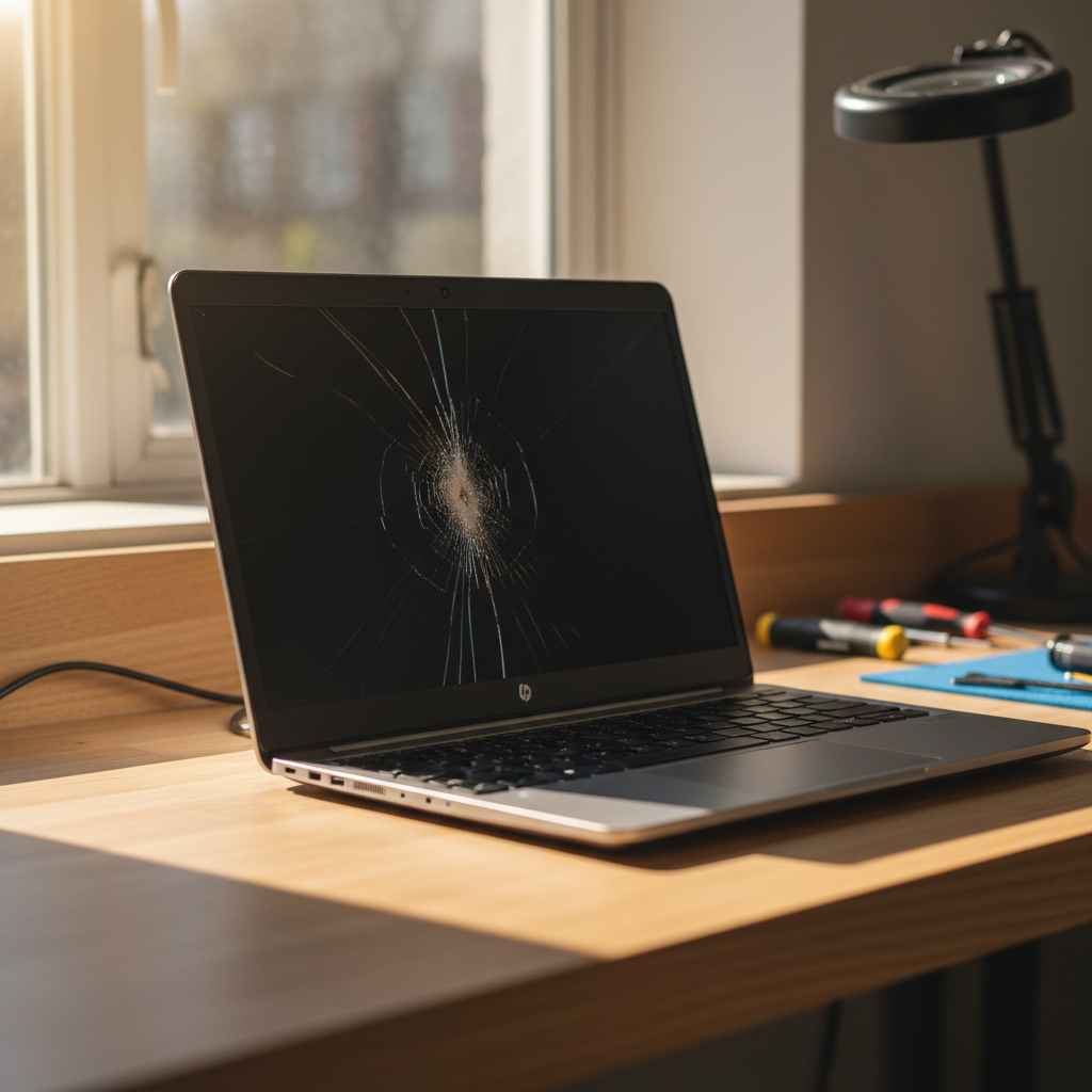 Cracked HP laptop screen repair in Davoren Park South — Adelaide SA 5113