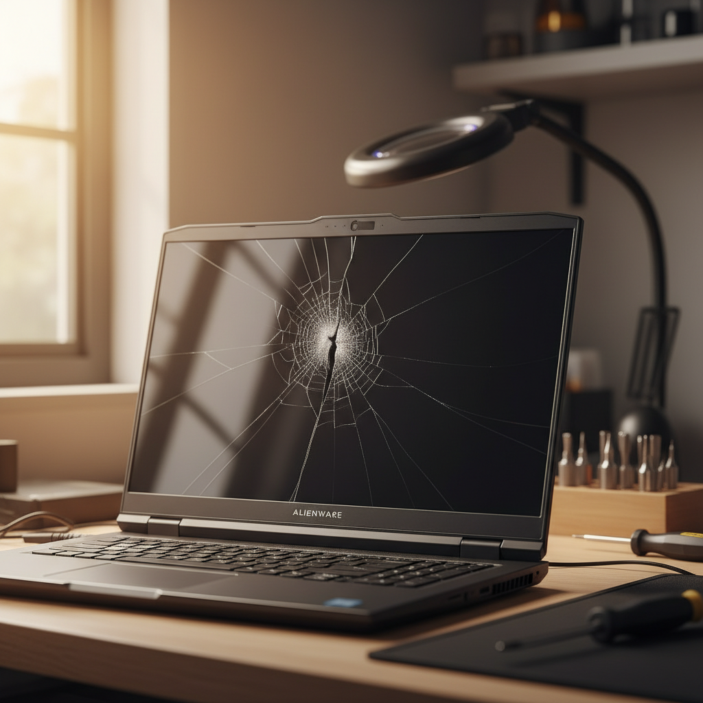Cracked Alienware laptop screen repair in Daw Park — Adelaide SA 5041