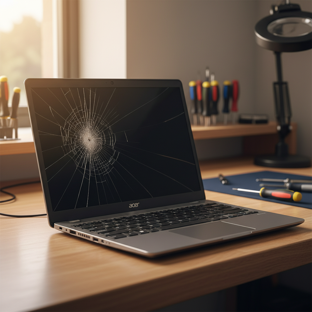 Cracked Acer laptop screen repair in Derwent Park — Hobart TAS 7009