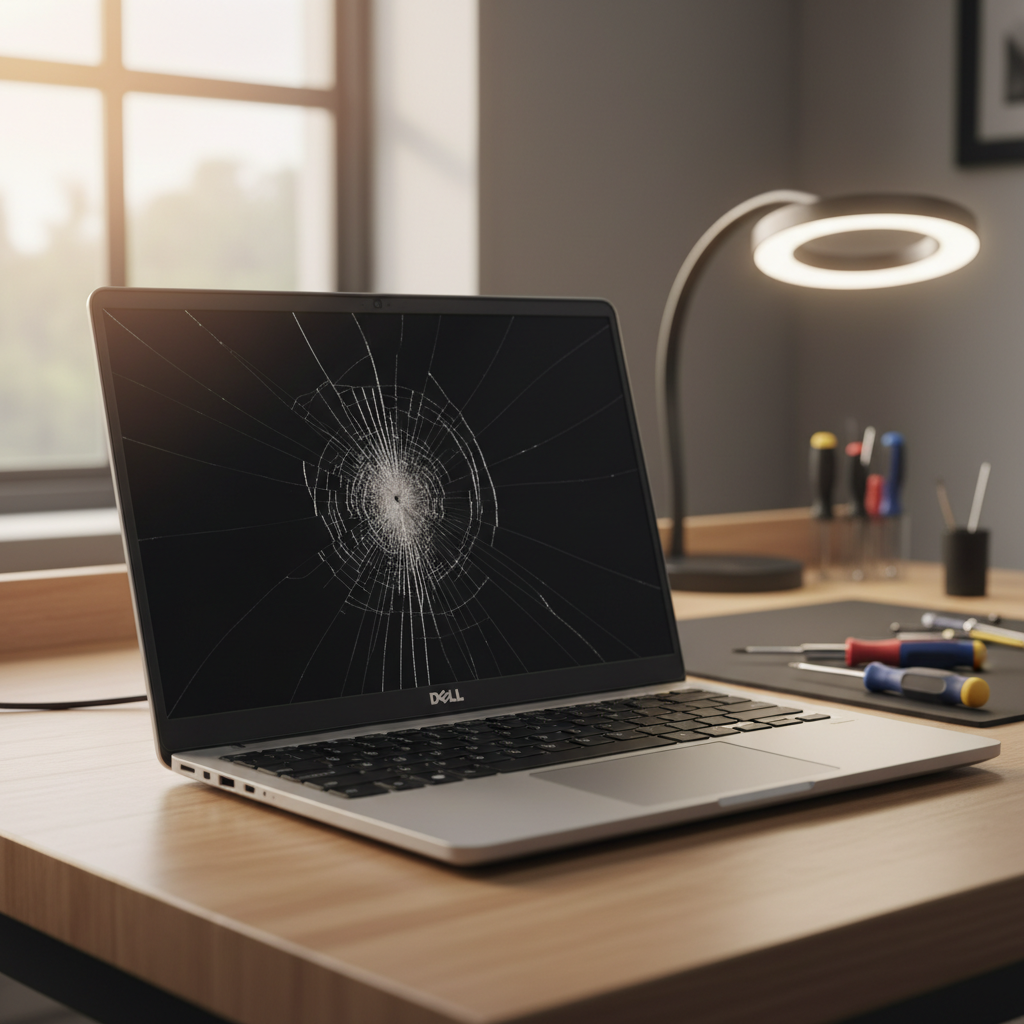 Cracked Dell laptop screen repair in Direk — Adelaide SA 5110
