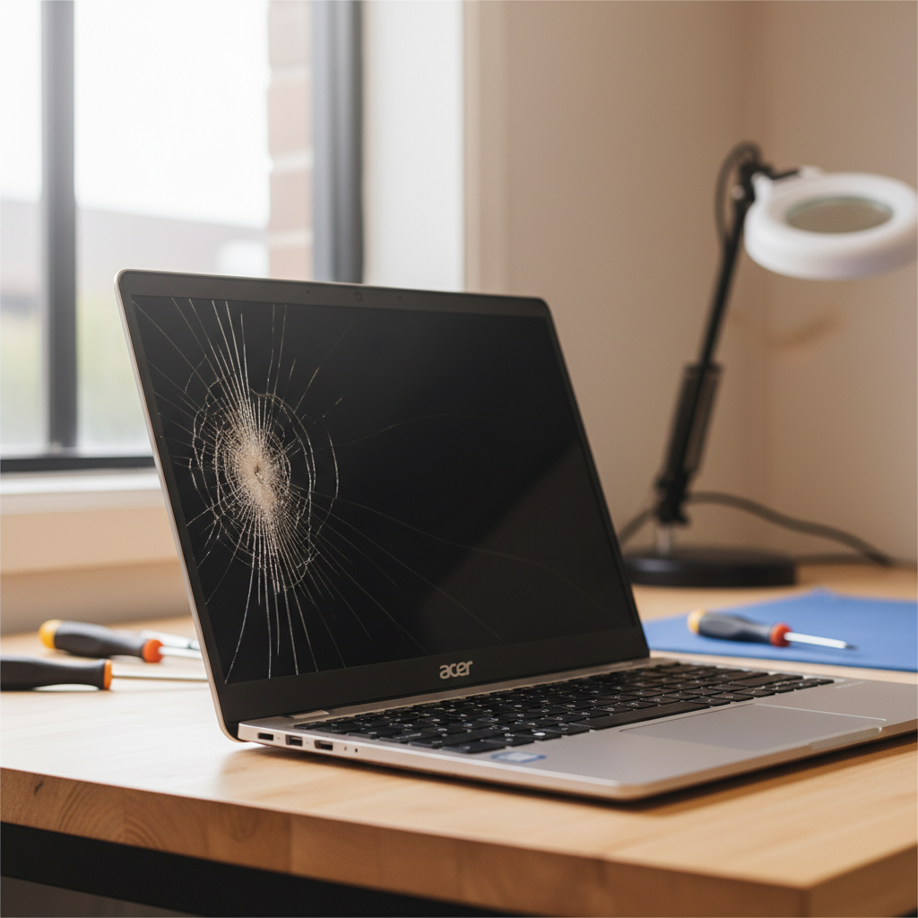 Cracked Acer laptop screen repair in Dover Gardens — Adelaide SA 5048