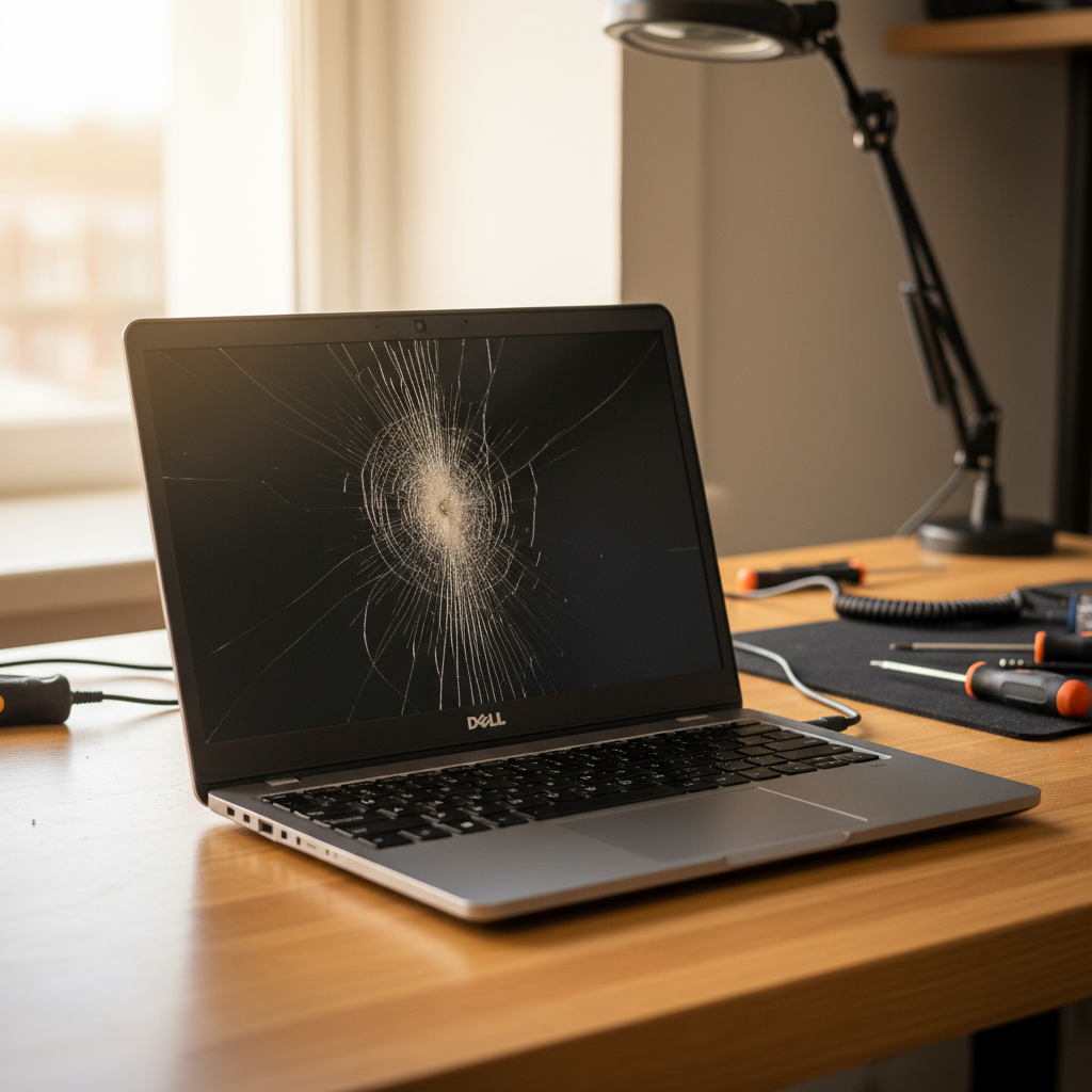 Cracked Dell laptop screen repair in Dudley — Newcastle NSW 2290