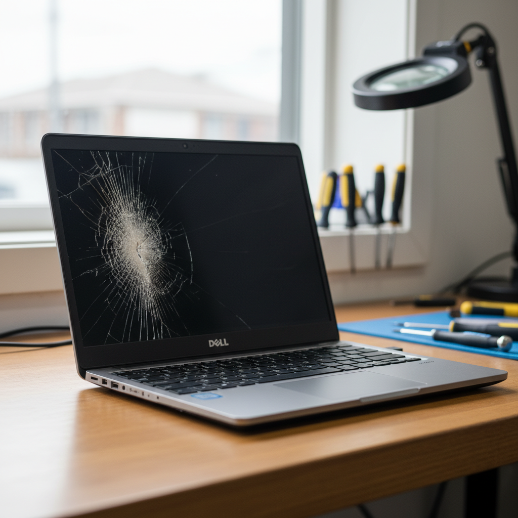 Cracked Dell laptop screen repair in Duns Creek — Newcastle NSW 2321