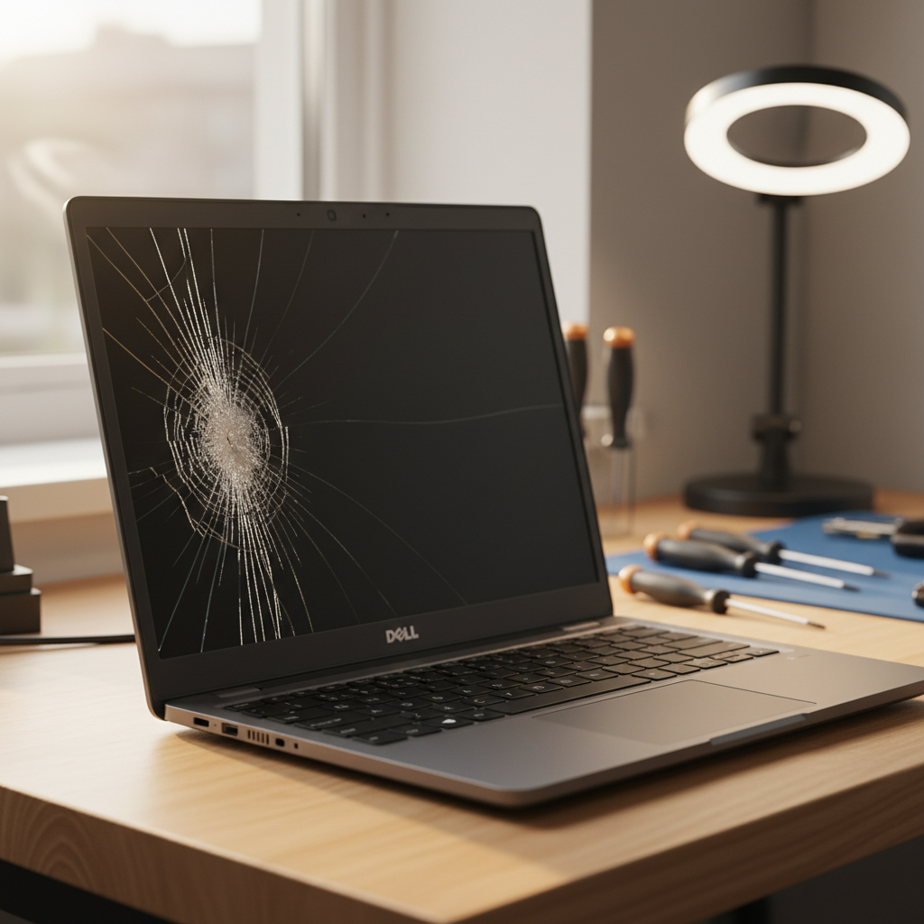 Cracked Dell laptop screen repair in Durren Durren — Newcastle NSW 2259