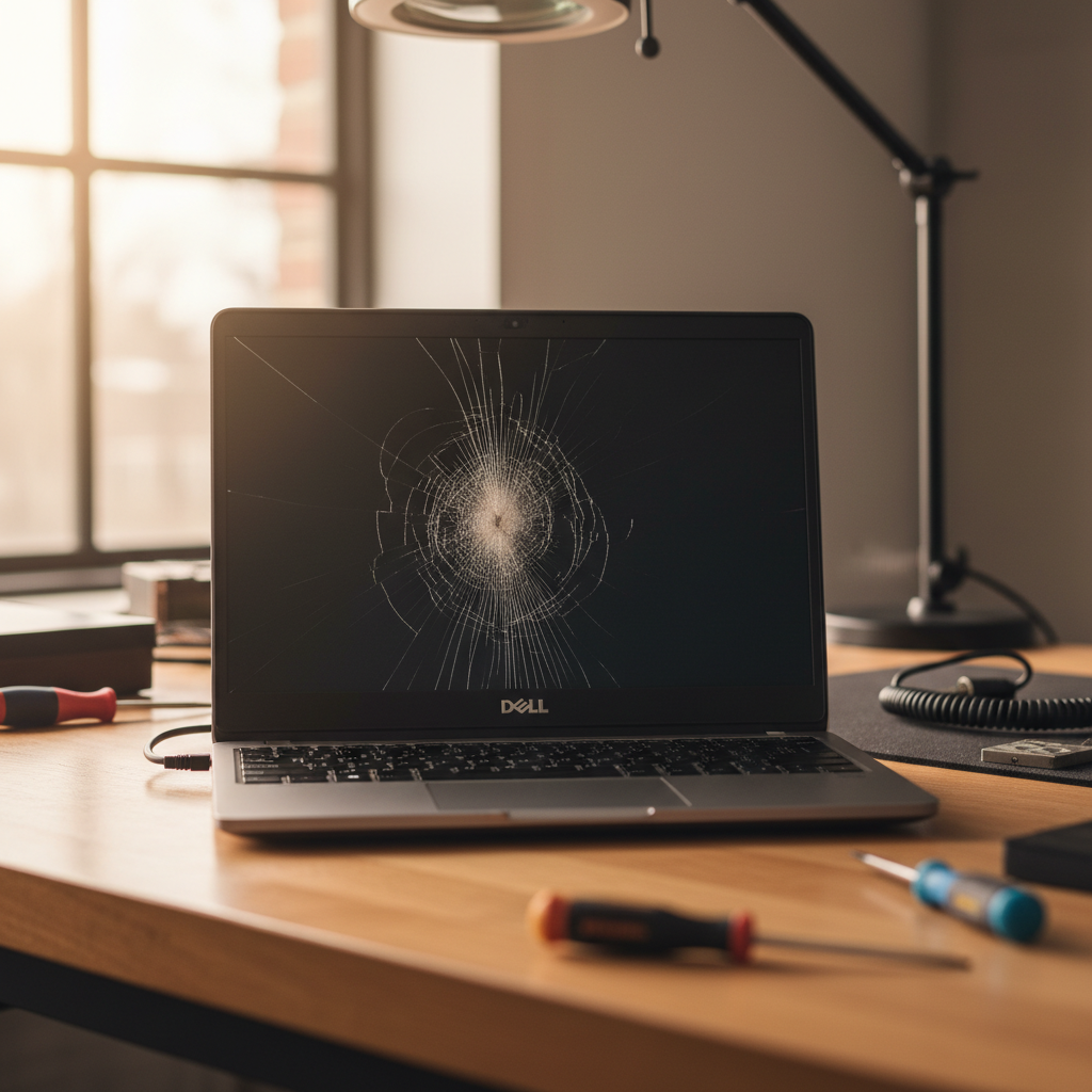 Cracked Dell laptop screen repair in Eagleton — Newcastle NSW 2324
