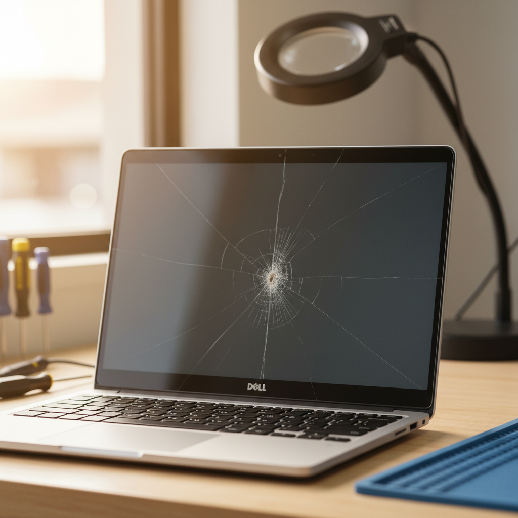 Cracked Dell laptop screen repair in East Branxton — Newcastle NSW 2335