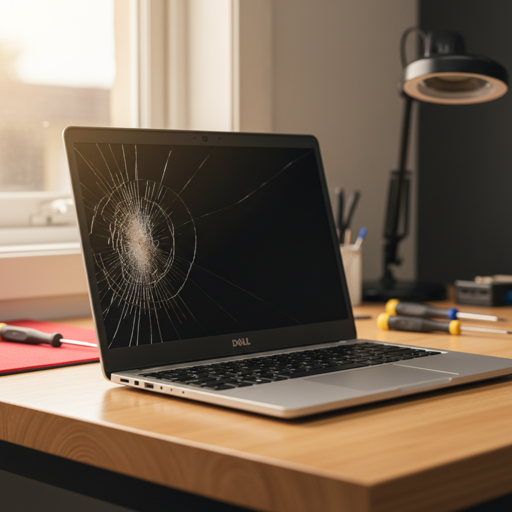 Cracked Dell laptop screen repair in East Maitland — Newcastle NSW 2323